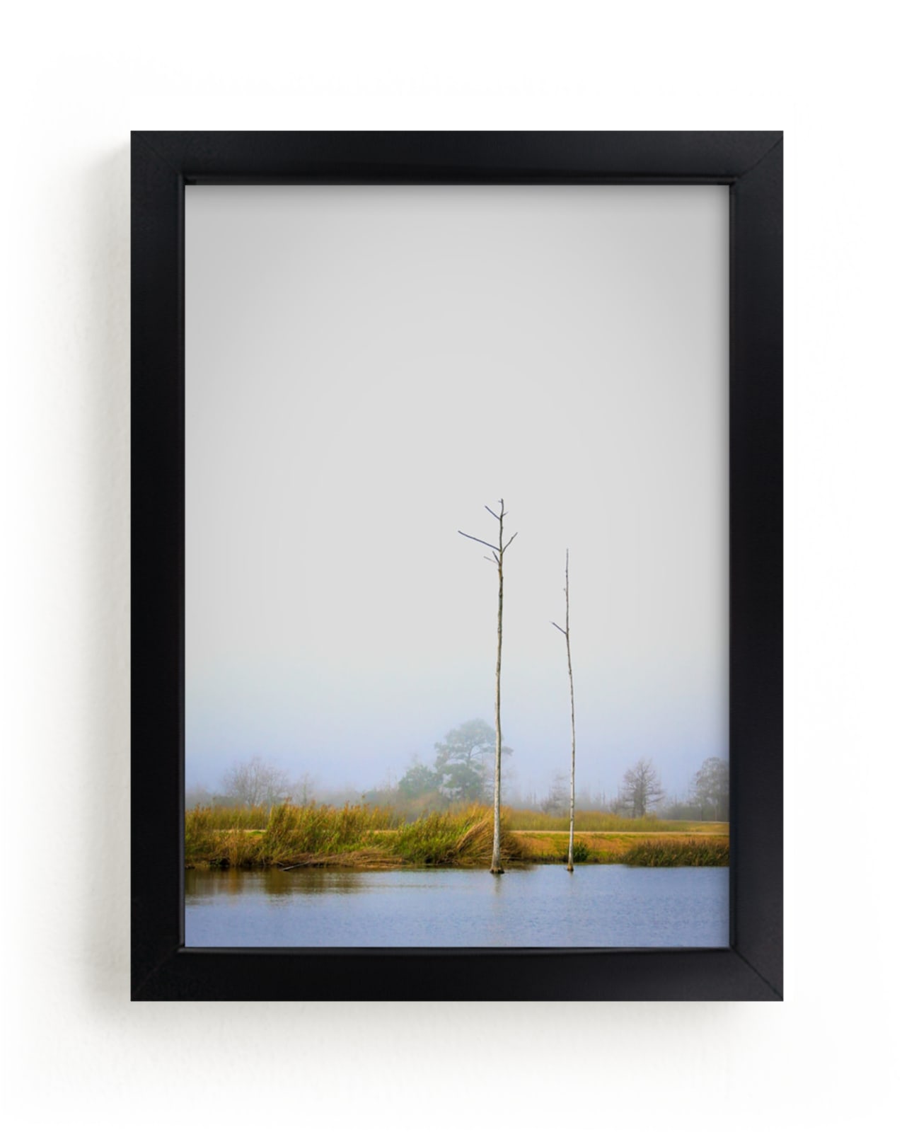"Foggy Bayou" - Art Print by Mary Ann Glynn-Tusa in beautiful frame options and a variety of sizes.