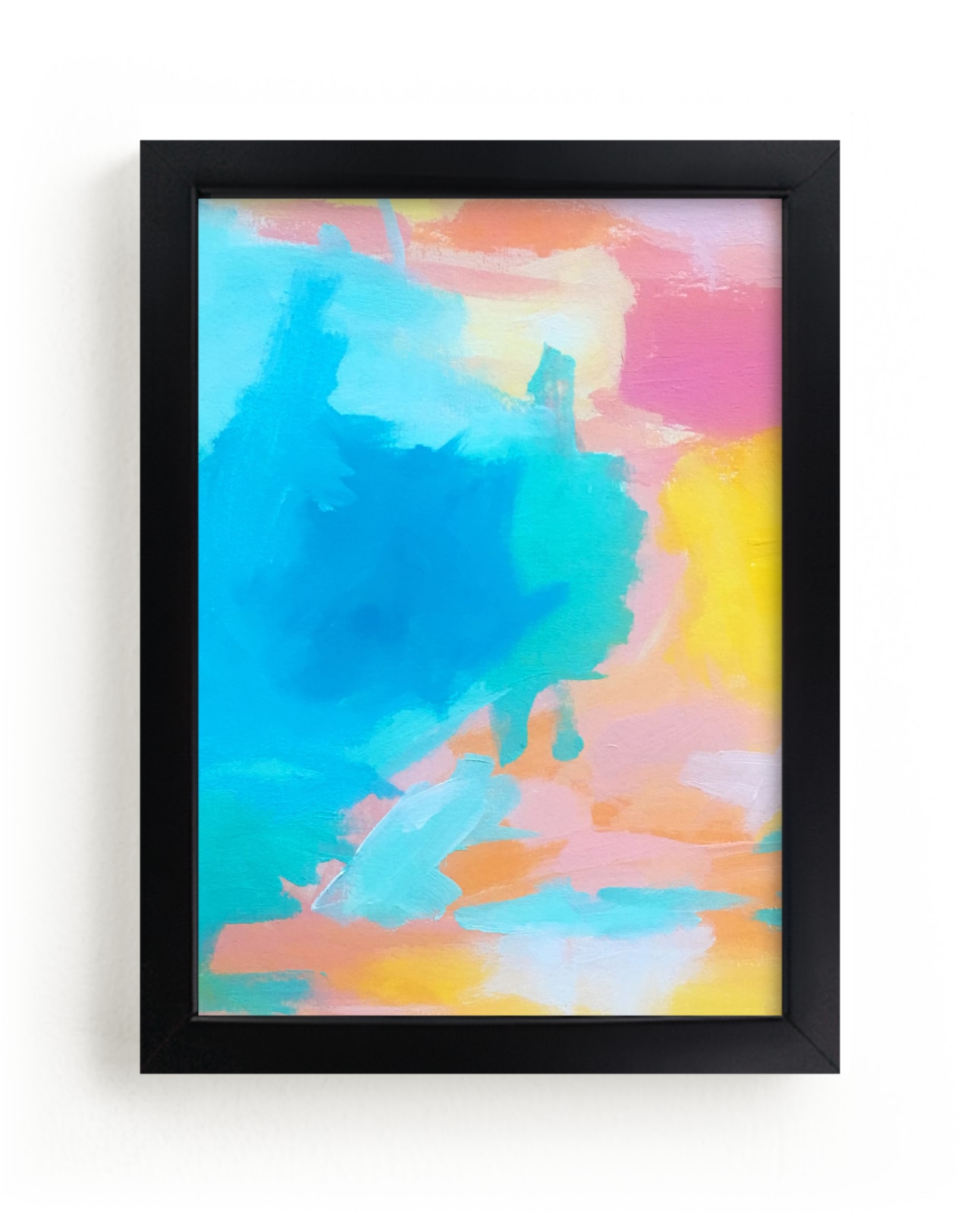 "Malibu Vibe" - Art Print in beach blue by Jenny Partrite - Framed