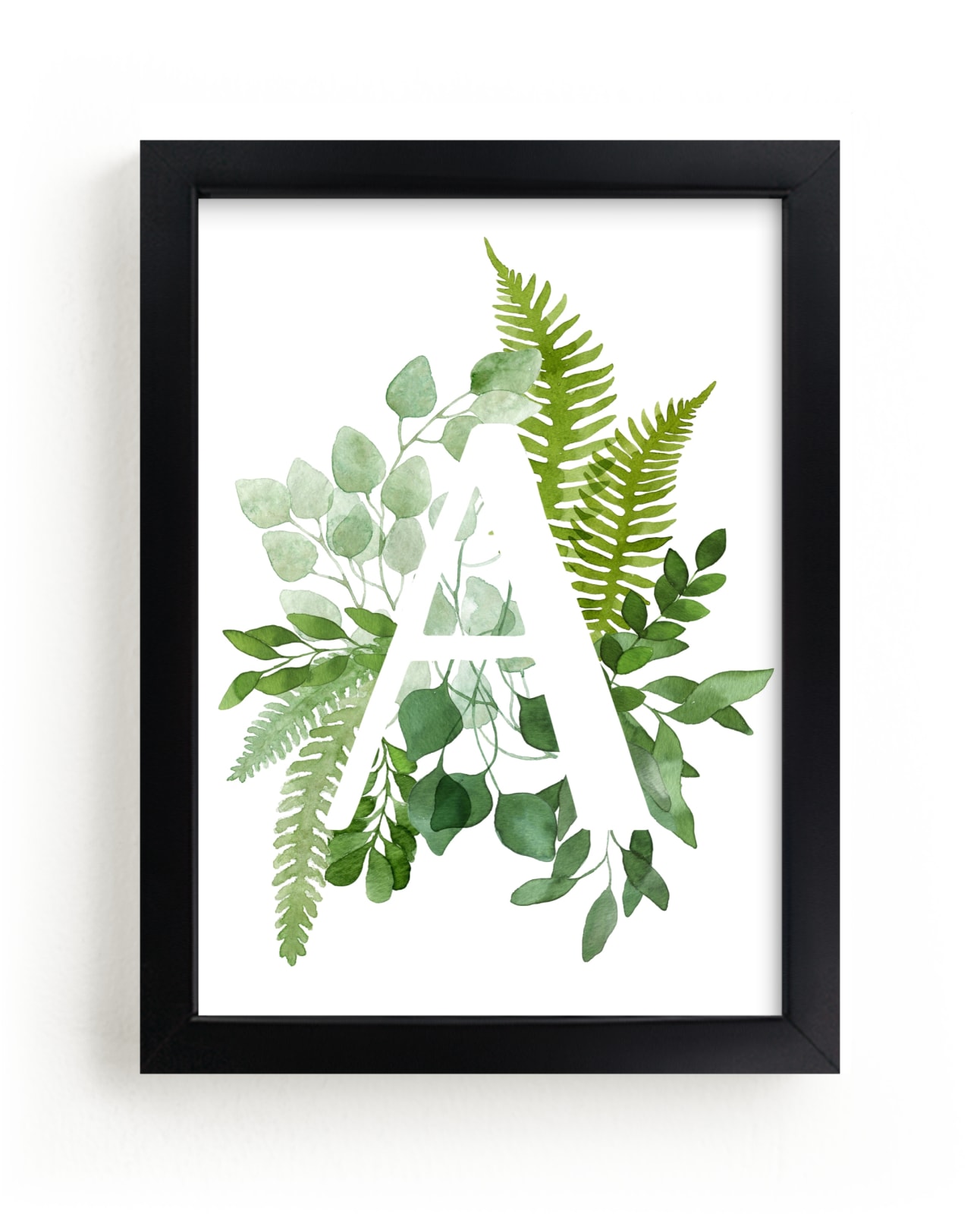 "Floral Monogram A" - Art Print by Helga Wigandt in beautiful frame options and a variety of sizes.