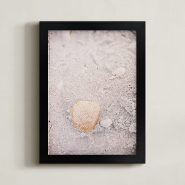 "Beachcomber I" - Art Print in sand by Ann Gardner - Framed