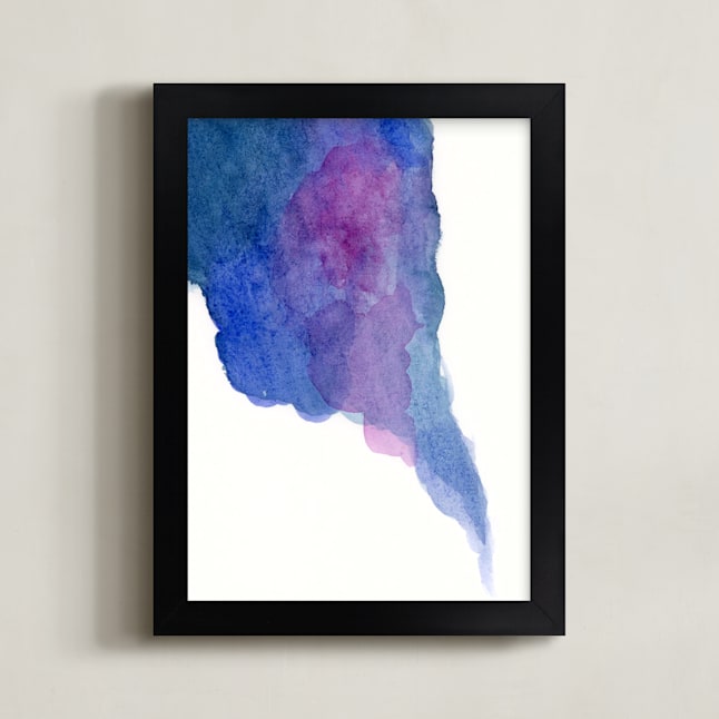"Indigo Magenta Study" - Art Print in Indigo by Catherine Segura - Framed