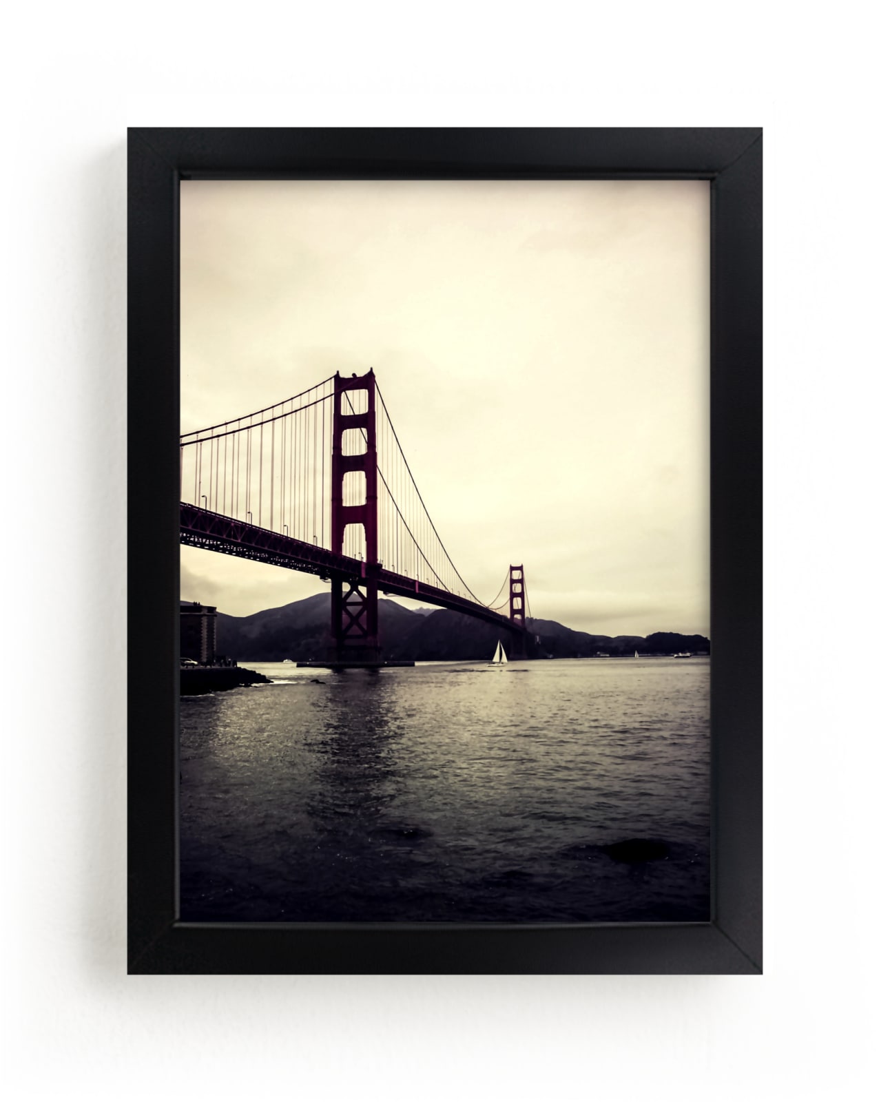 "Mysterious Golden Gate" - Art Print by Noonday Design in beautiful frame options and a variety of sizes.