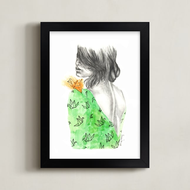 "Delicately" - Art Print in Forest by Roxanne Fay - Framed