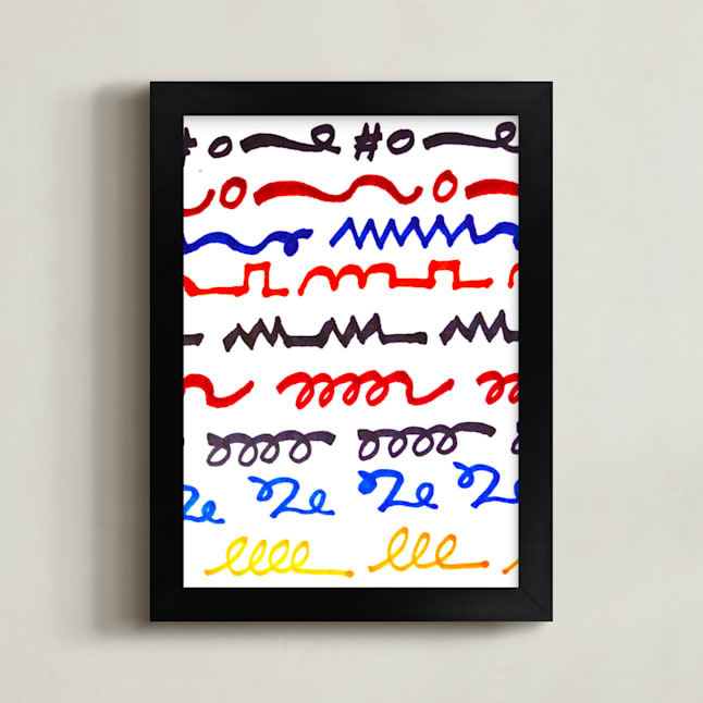 "zigzag" - Art Print in red by Ramoncita - aticnomar - Framed