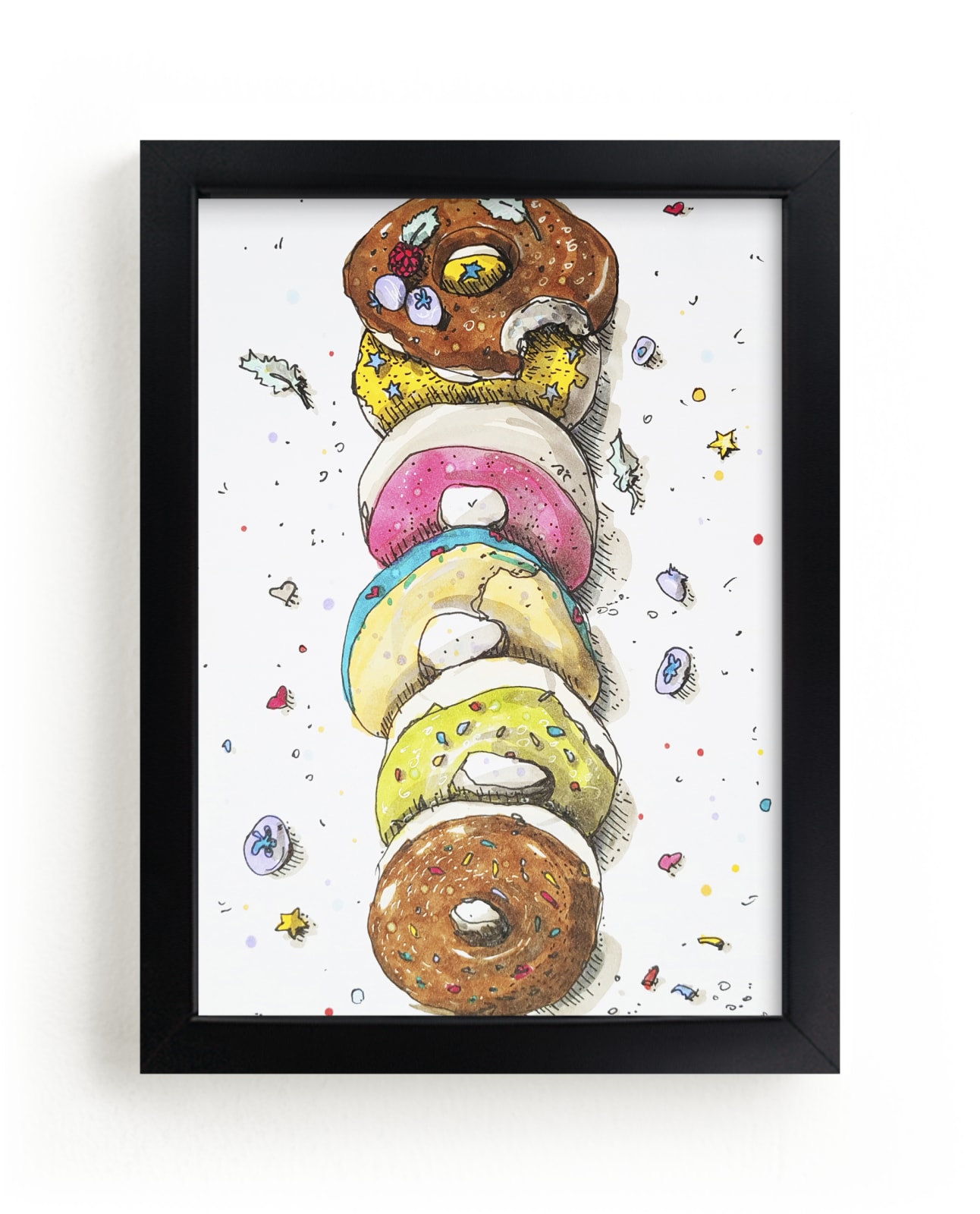 "Yami donuts" - Art Print by Tetiana Khalazii in beautiful frame options and a variety of sizes.