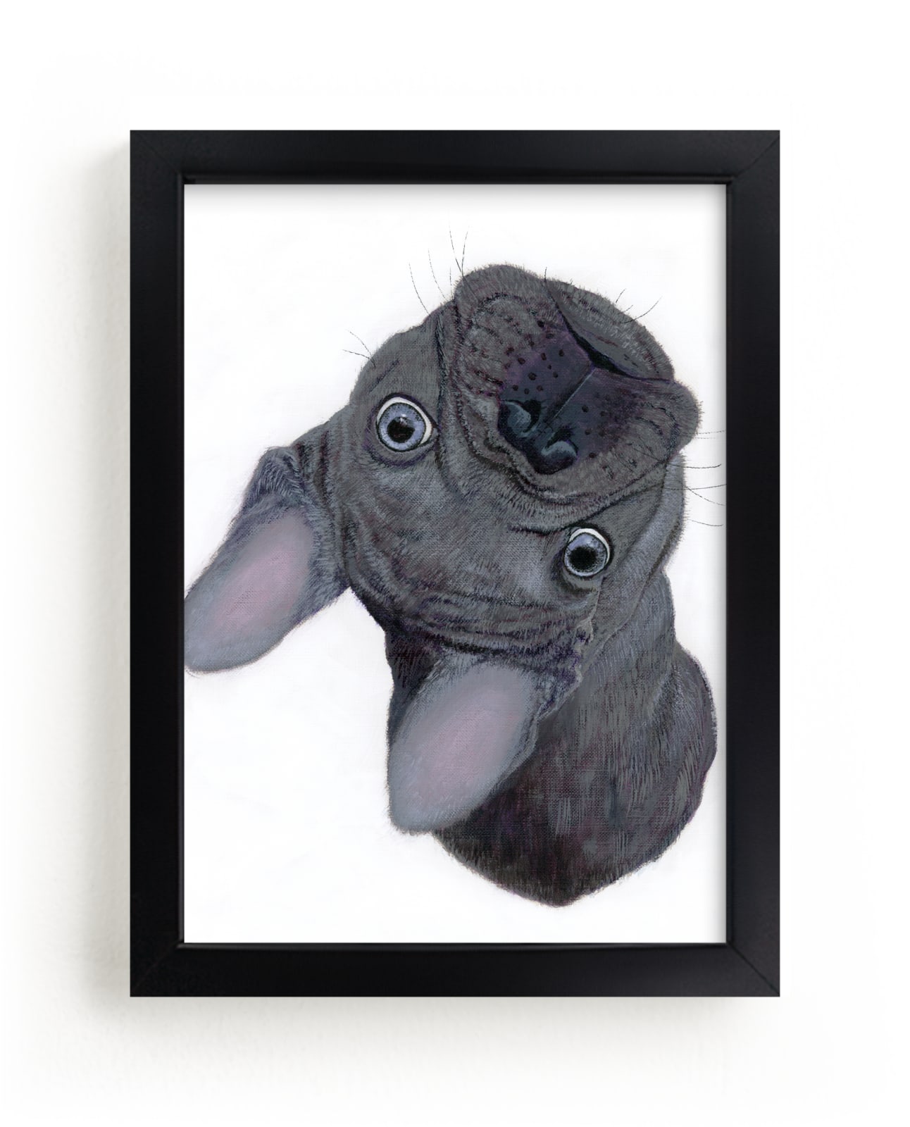 "Blue Frenchie" - Art Print by Deborah Chou in beautiful frame options and a variety of sizes.