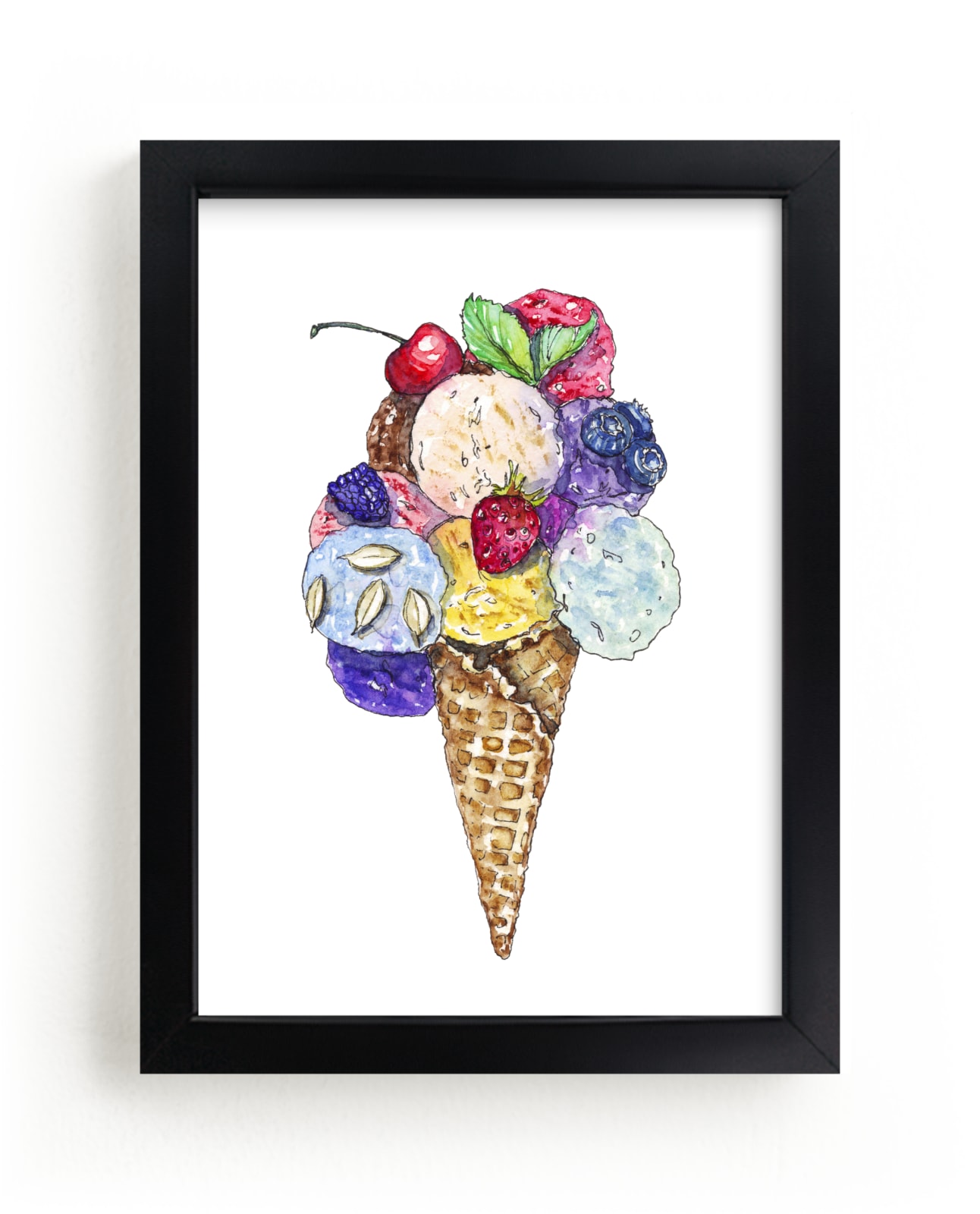 "Ice-cream cone" - Art Print by Tetiana Khalazii in beautiful frame options and a variety of sizes.
