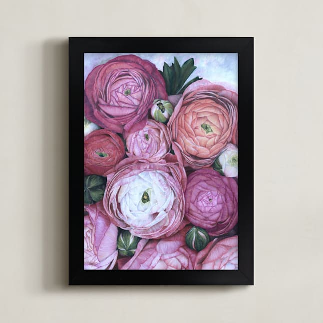 "Arleth ranunculus bouquet" by Rosana Laiz Blursbyai in beautiful frame options and a variety of sizes.