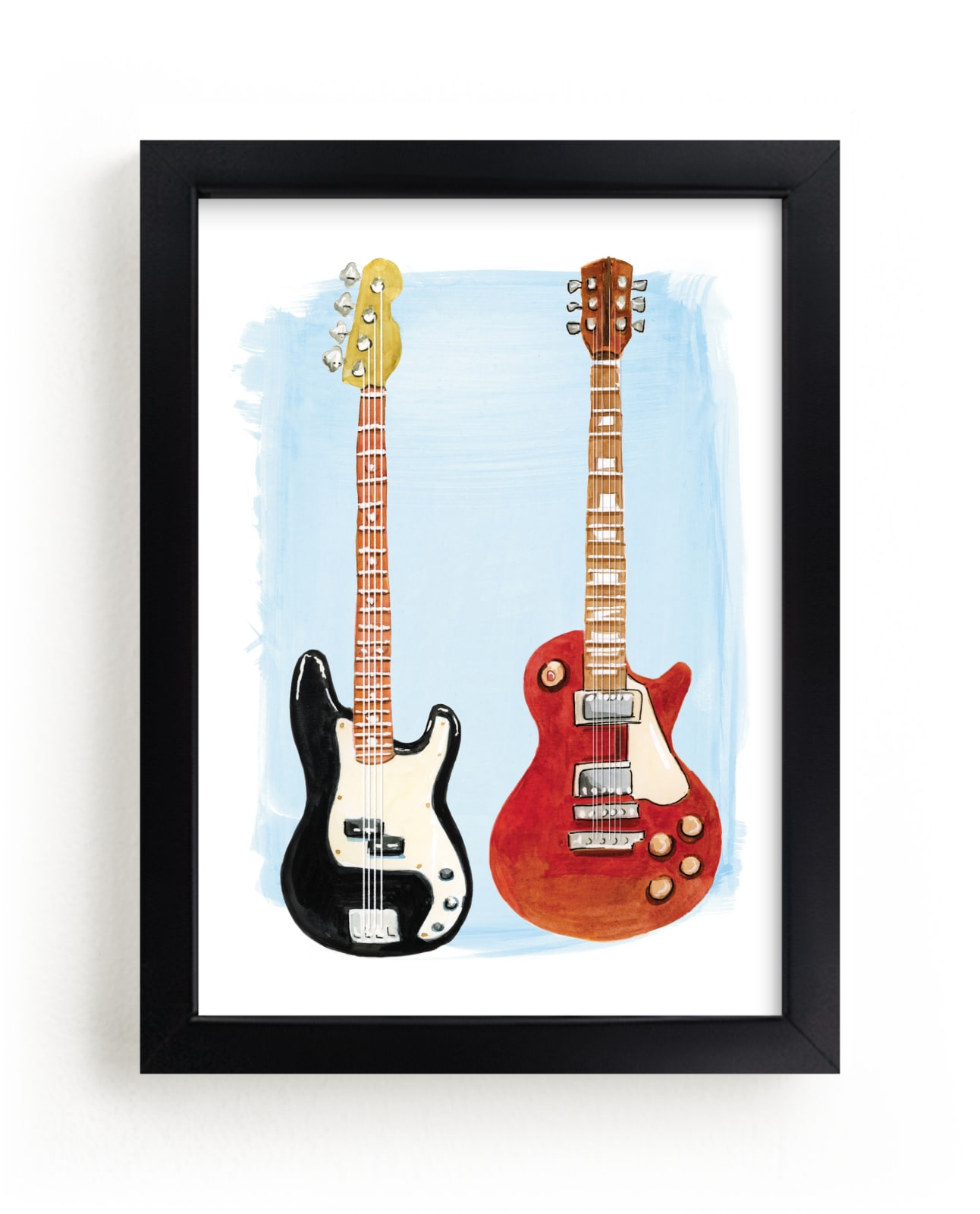 "Bass and Guitar" by Lisa Travis in beautiful frame options and a variety of sizes.