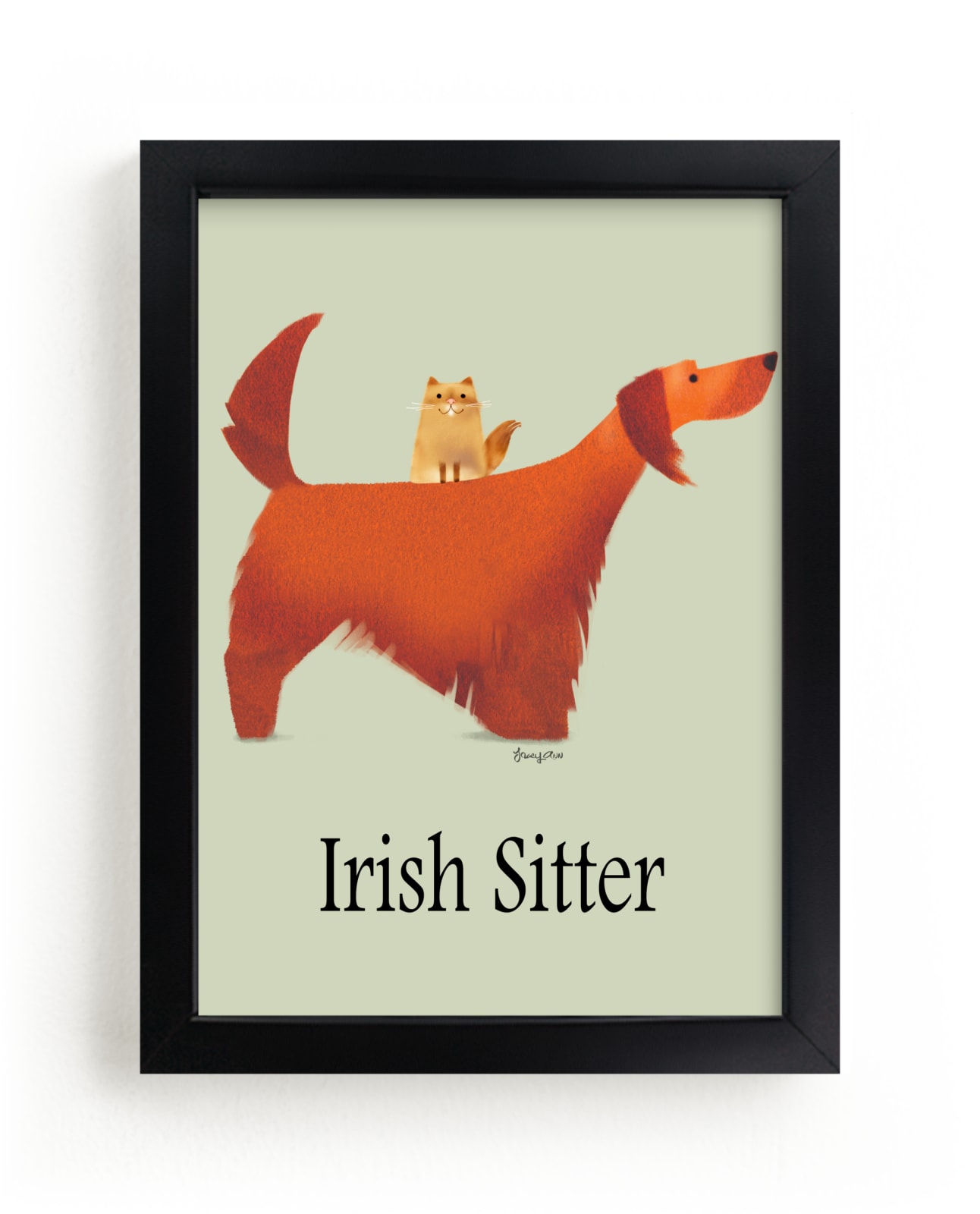 "Irish Sitter" by Tracy Ann in beautiful frame options and a variety of sizes.