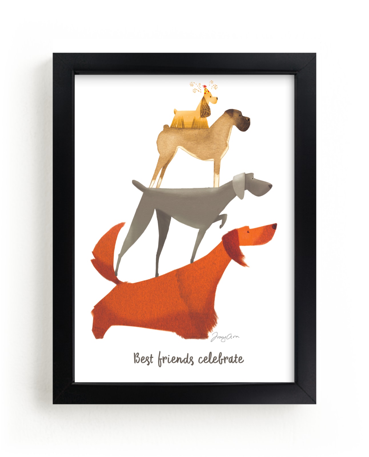 "Best Friends Celebrate" by Tracy Ann in beautiful frame options and a variety of sizes.