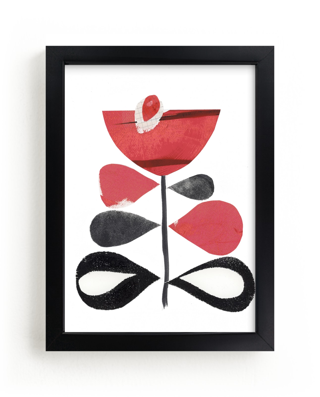 "Singular asymmetric flower" by Bethania Lima in beautiful frame options and a variety of sizes.