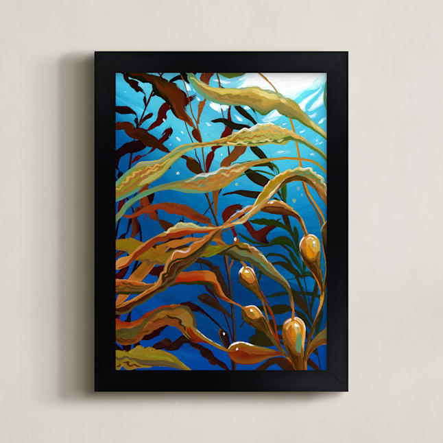 "Sea Sway" - Art Print in Sea Blue by BROOK PAGE - Framed