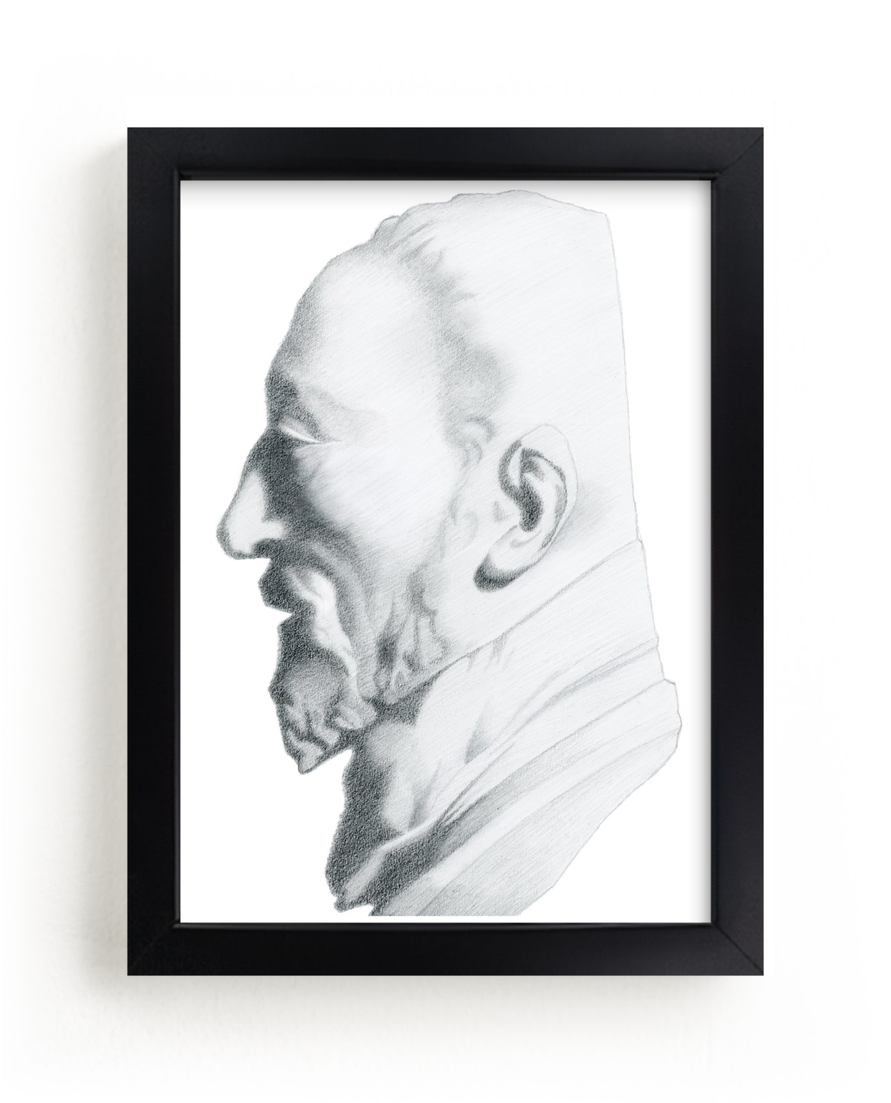 "head study 1" - Art Print in graphite by Deborah Chou - Framed