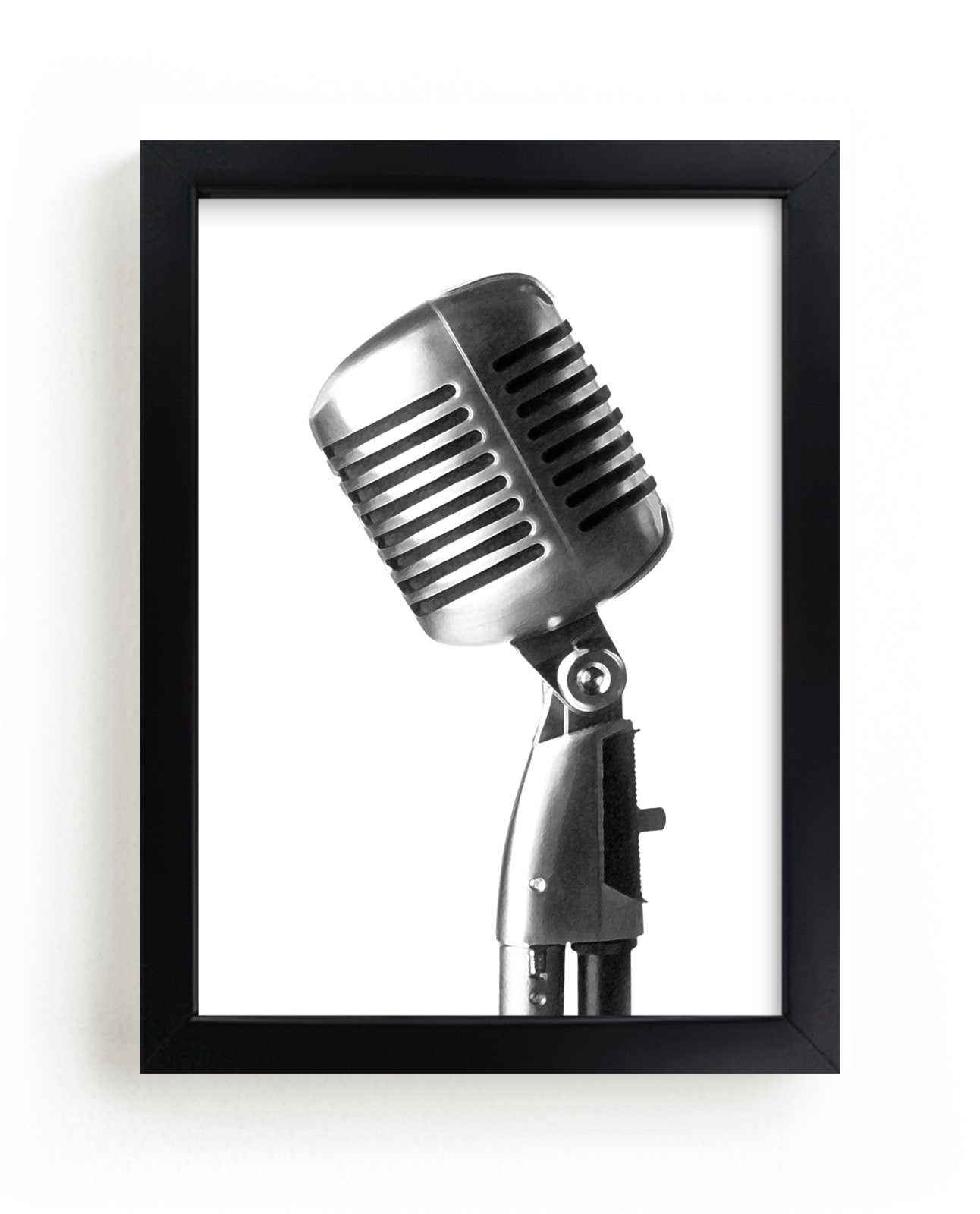 "Retro Microphone" by Laura Hamm in beautiful frame options and a variety of sizes.