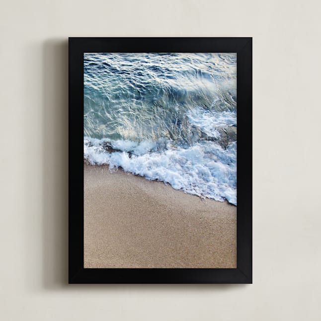 "Hawaii Sand And Ocean 1" - Art Print in Ocean Blue by Tibrina Hobson - Framed