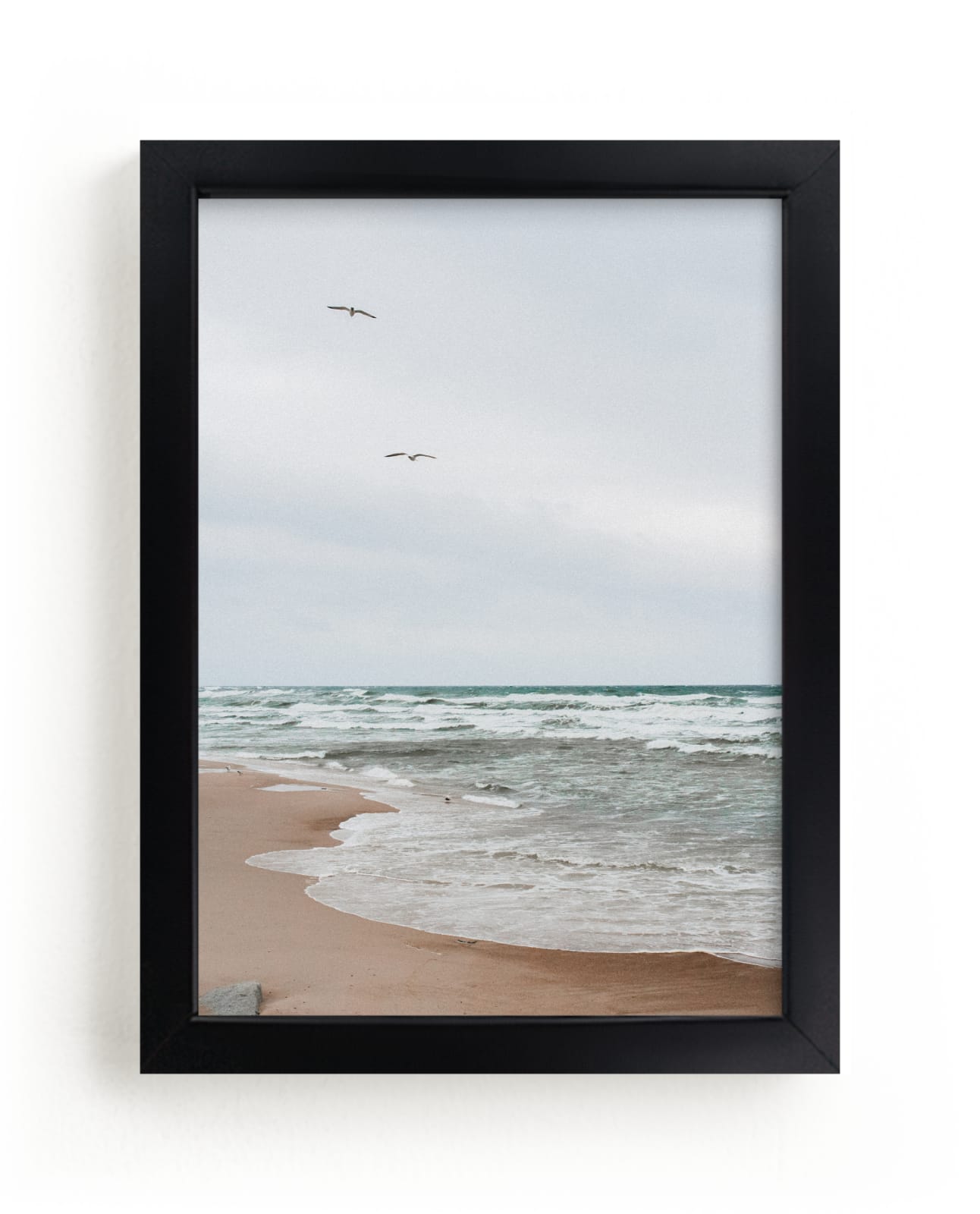 "White wave and bird" by Lying on the grass in beautiful frame options and a variety of sizes.