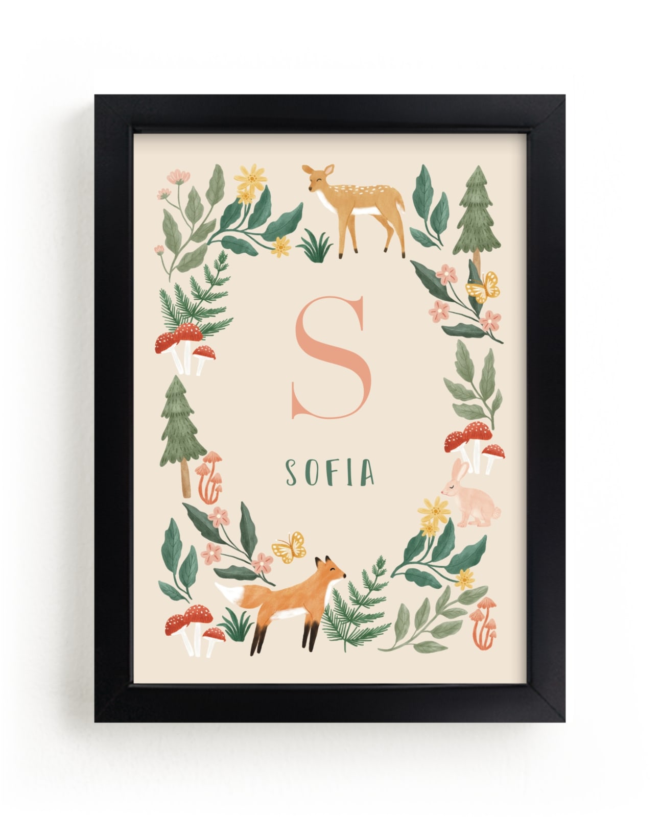 "Wild Woodland" - Custom Open Edition Nursery Art Print by Elly in beautiful frame options and a variety of sizes.