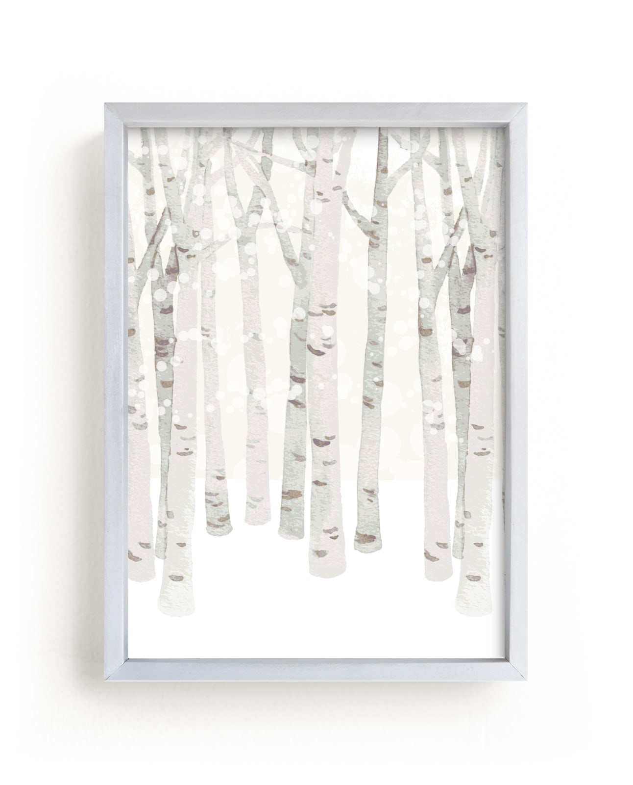 "Birch Woods in Winter" - Limited Edition Art Print by Shannon Chen of Four Wet Feet Studio in beautiful frame options and a variety of sizes.
