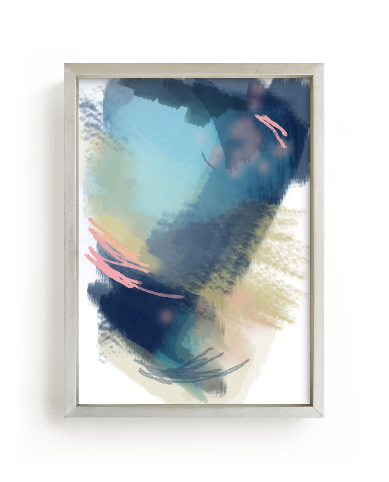"island song" - Art Print in Song Blue by AlisonJerry - Framed