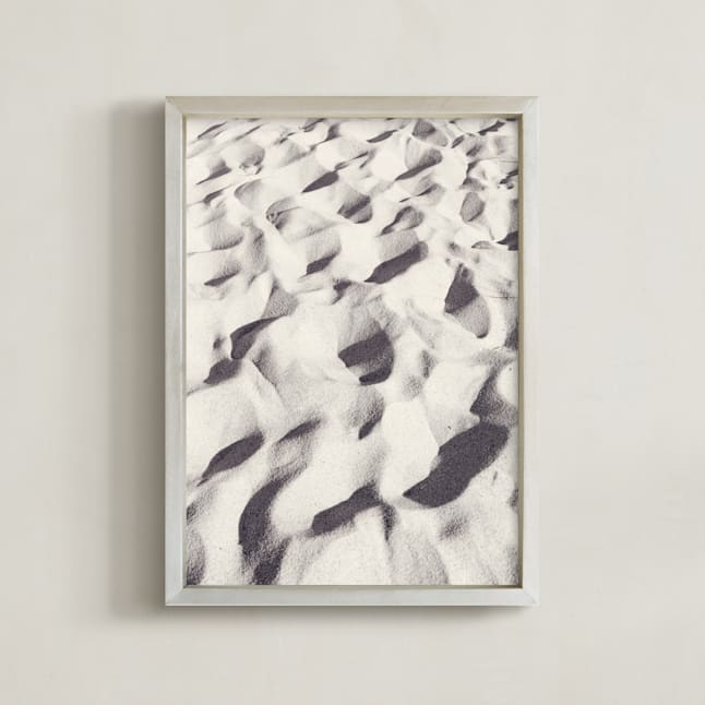 "Sand Wave" - Art Print in warm grey by Qing Ji - Framed