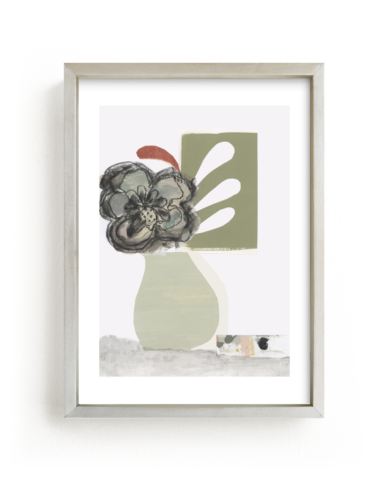 "Green scribbled flower" - Art Print by Bethania Lima in beautiful frame options and a variety of sizes.