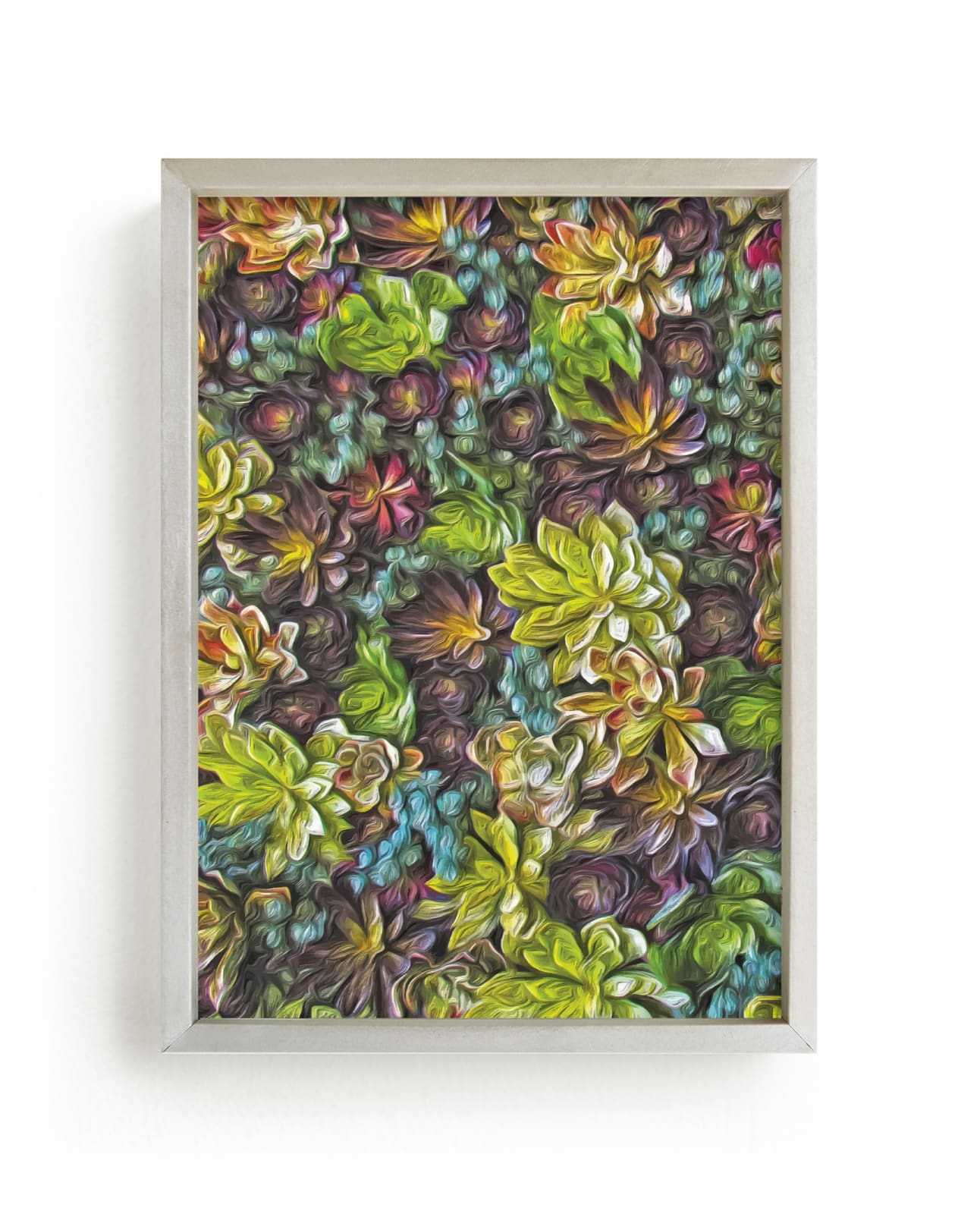"Desert Flora" - Art Print in Succulent Green by Mariecor Agravante - Framed