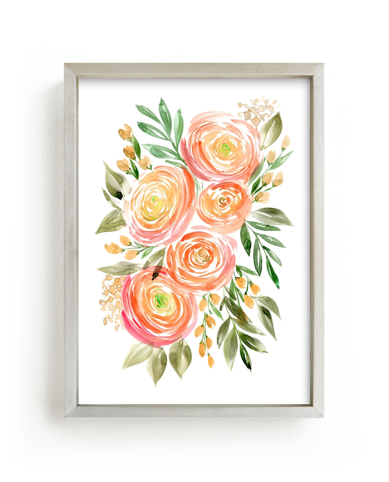 "Watercolor ranunculus" by Rosana Laiz Blursbyai in beautiful frame options and a variety of sizes.
