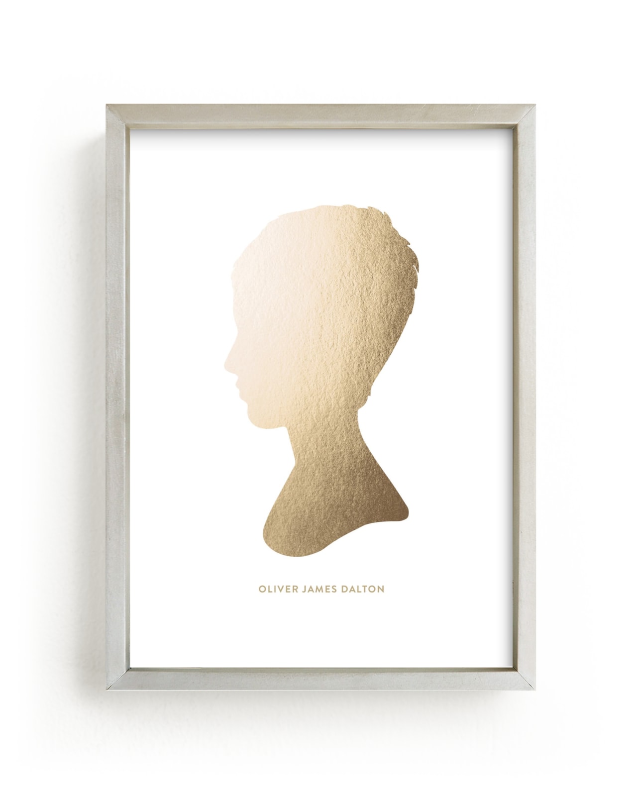 This is a gold silhouette art by Minted called Silhouette Foil  Art.
