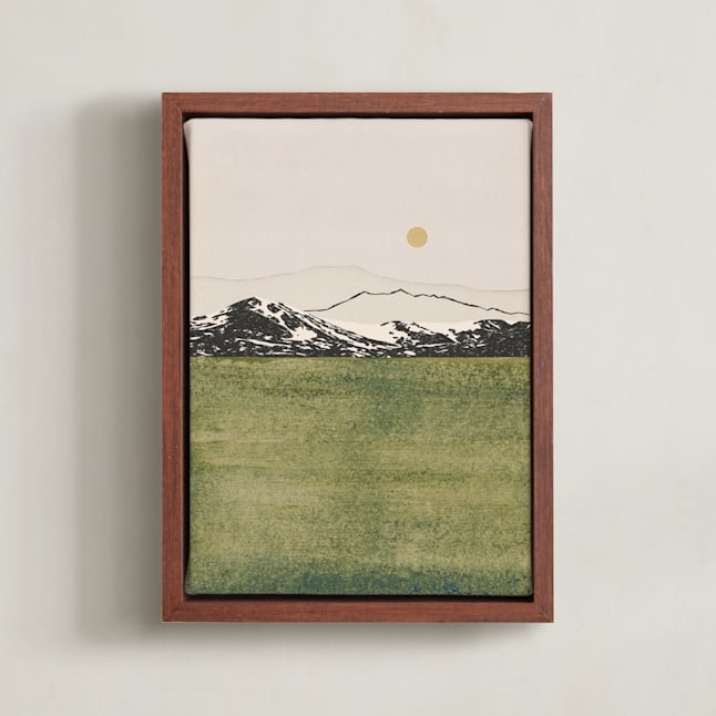 "Quiet Horizon" - Art Print in Golden Sage by Alisa Galitsyna - Framed Canvas