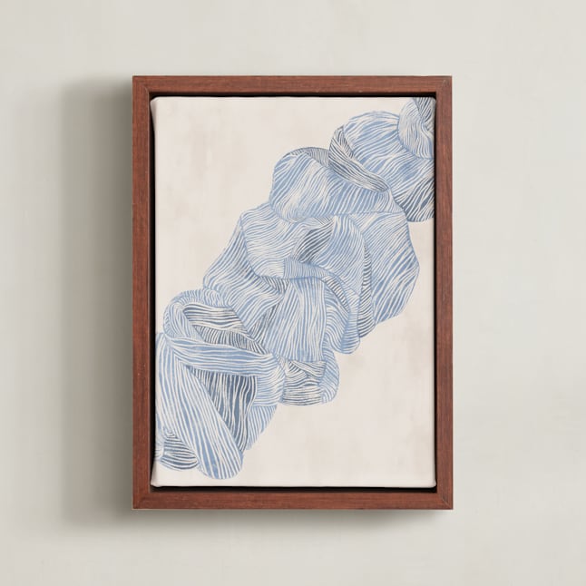 "Groove" - Art Print in Cerulean by Pati Cascino - Framed Canvas