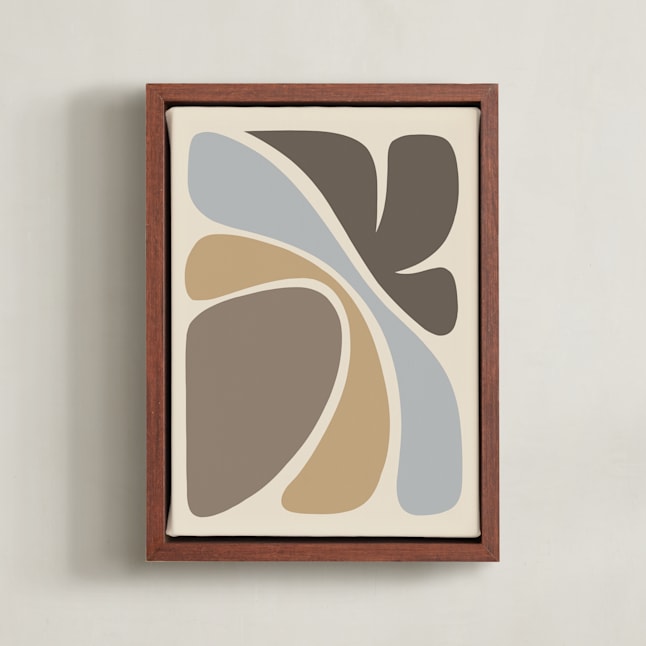 "Affinity II" - Art Print in Sandy Beige by Dominique Vari - Framed Canvas