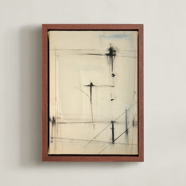 "opus (creation)" - Art Print in Cream by Daryn Kinney - Framed Canvas