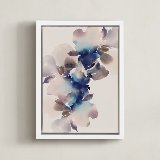 "floral" - Art Print in Ivory by Lori Wemple - Framed Canvas