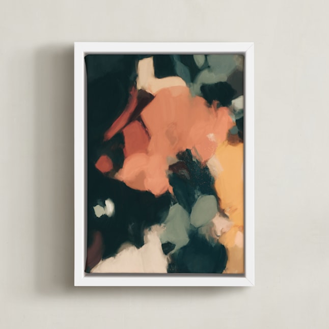 "Nightfall I" - Art Print in Marine Blue by Parima Studio - Framed Canvas