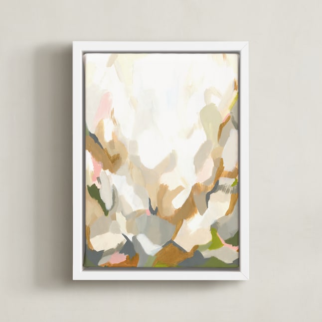 "Slopes" - Art Print in Straw by Melanie Severin - Framed Canvas