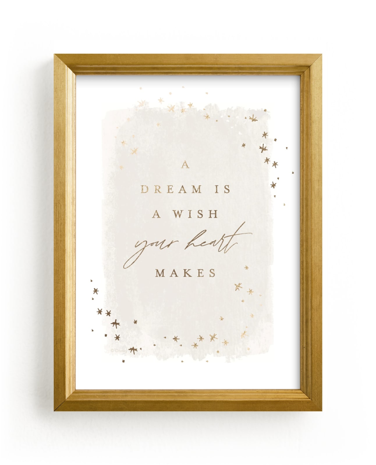 This is a white foil stamped wall art by AK Graphics called Disney A Dream.