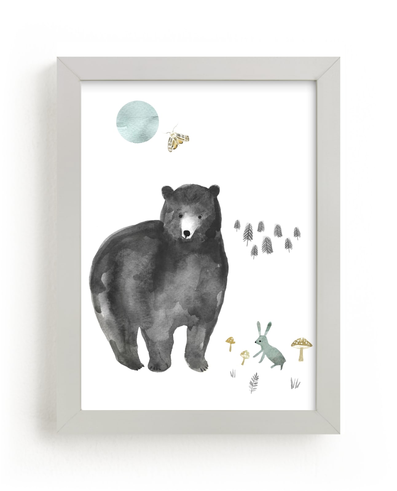 "Bear and Bunny" - Limited Edition Art Print by Emilie Simpson in beautiful frame options and a variety of sizes.