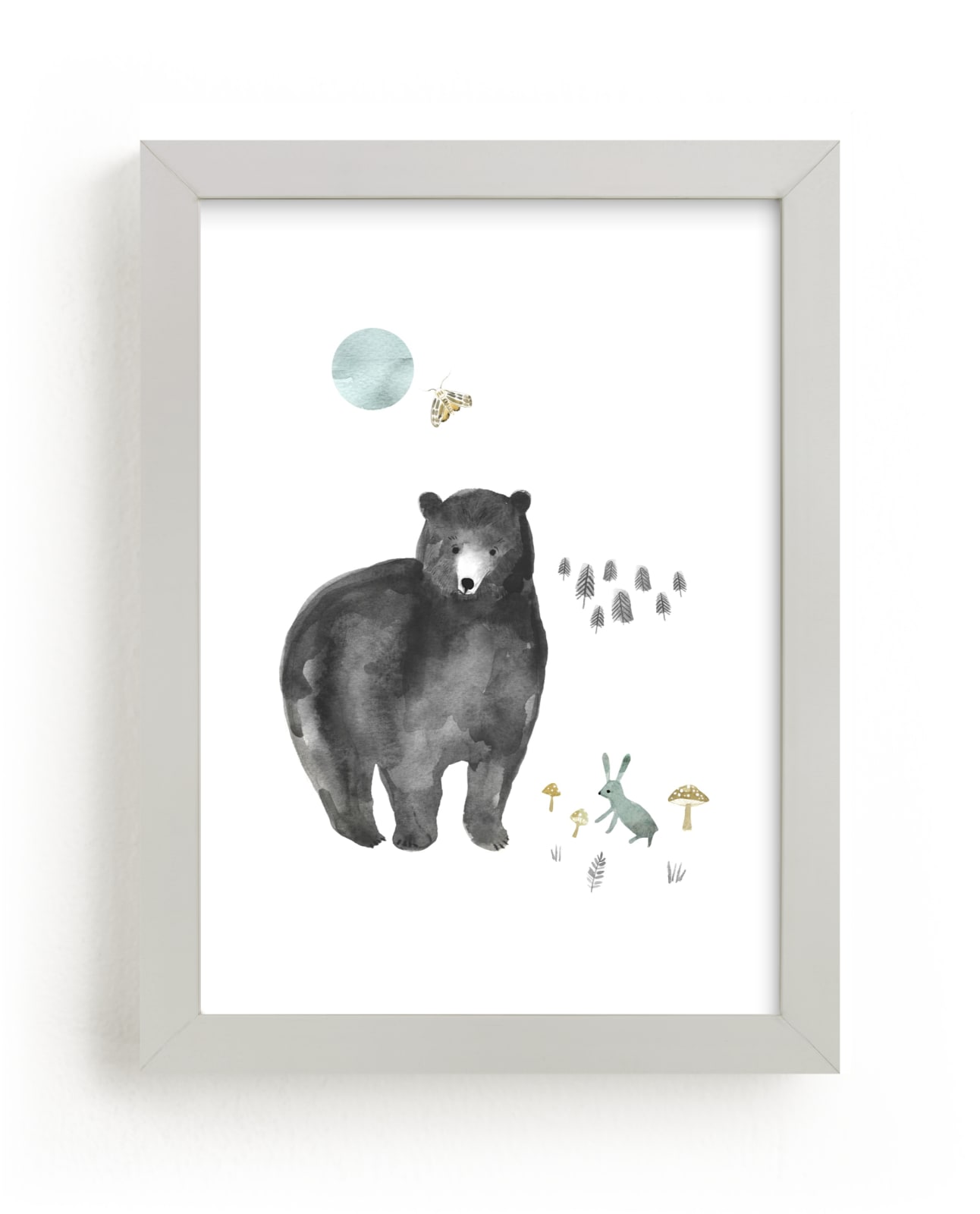 "Bear and Bunny" - Limited Edition Art Print by Emilie Simpson in beautiful frame options and a variety of sizes.