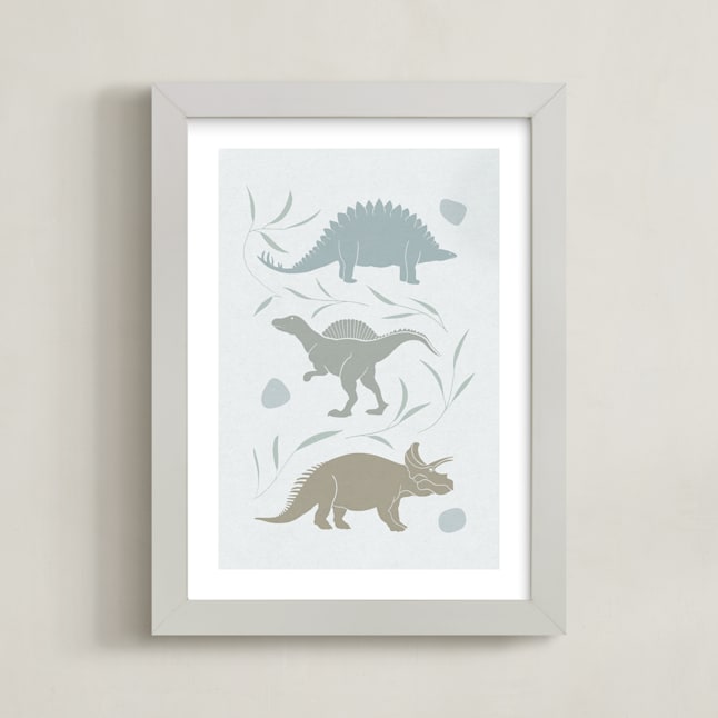 "Gentle Dinosaurs" - Art Print by Leanne Friedberg in beautiful frame options and a variety of sizes.
