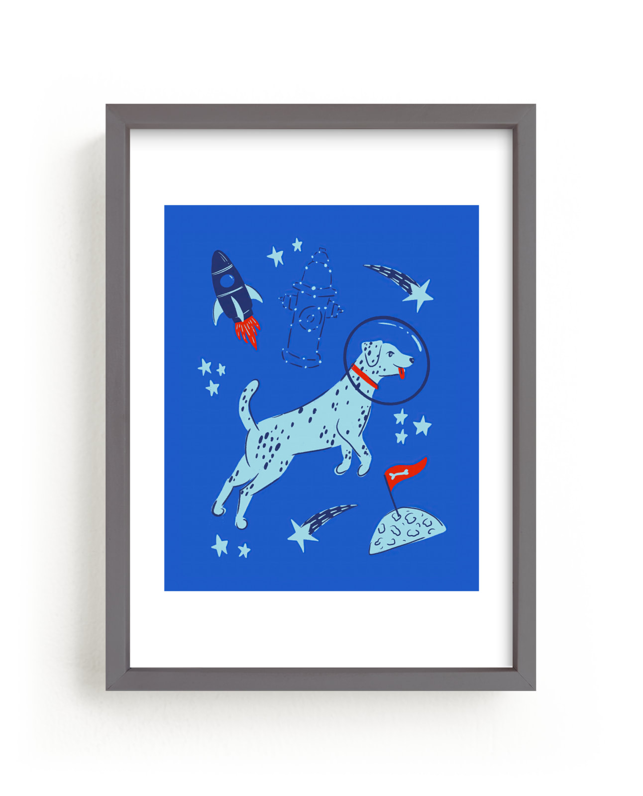 "Space Pup" - Limited Edition Art Print by Kristin Mastoras in beautiful frame options and a variety of sizes.