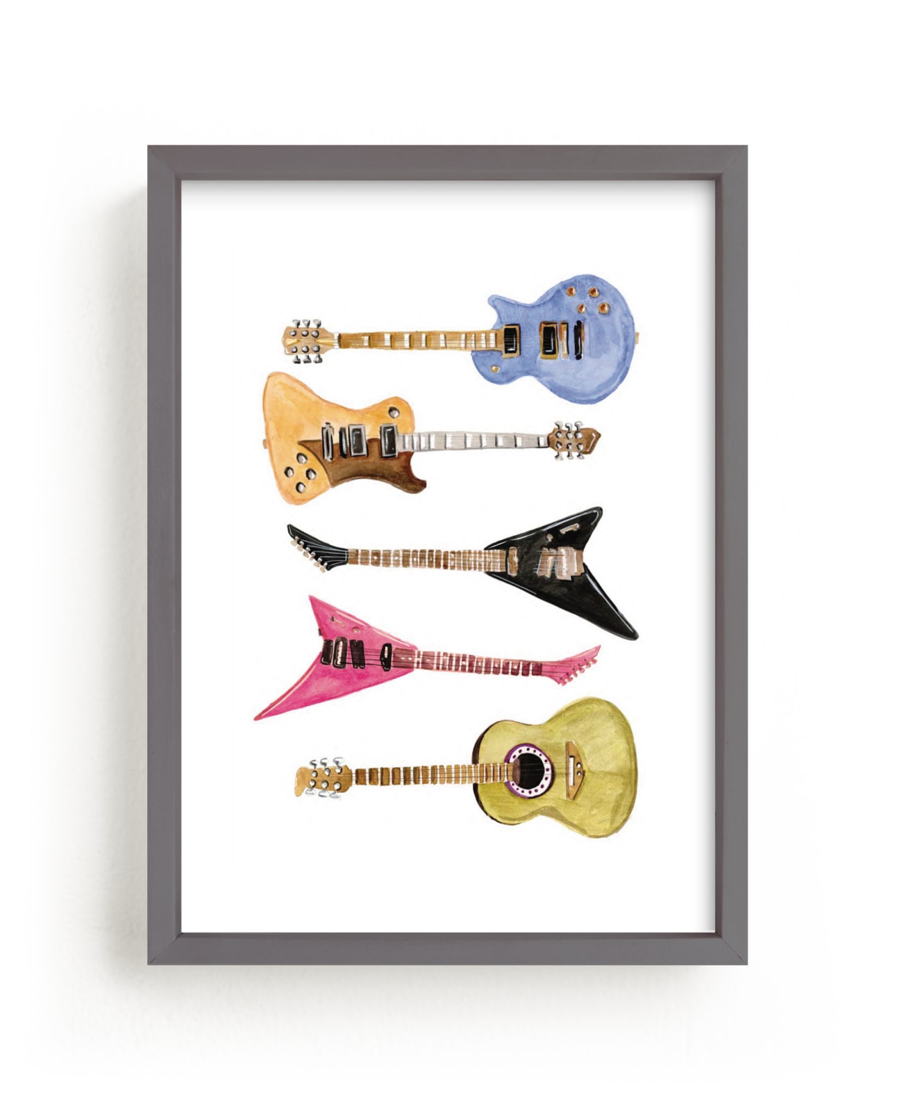 "Mega Guitars" - Art Print by Lisa Travis in beautiful frame options and a variety of sizes.