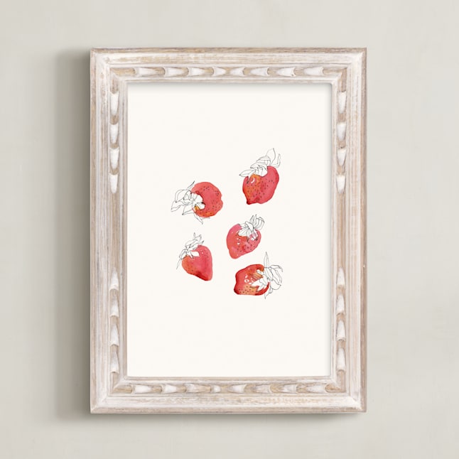 "Strawberries" - Open Edition Fine Art Print by Catilustre in beautiful frame options and a variety of sizes.