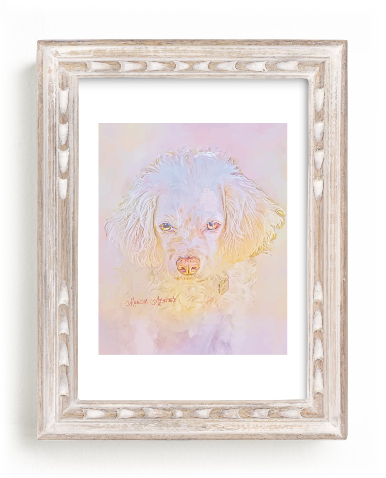 "Pup Dream" - Art Print by Mariecor Agravante in beautiful frame options and a variety of sizes.