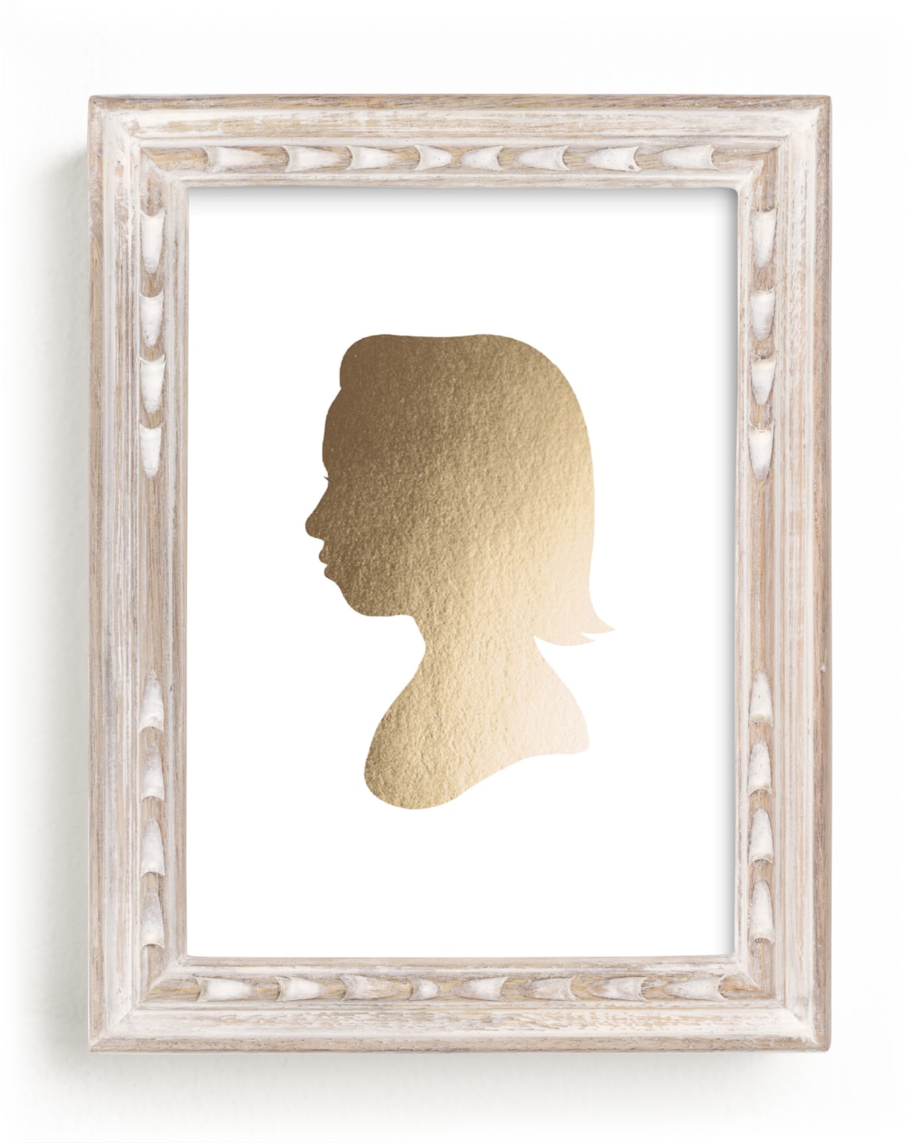 This is a gold silhouette art by Minted called Custom Silhouette Foil Art.