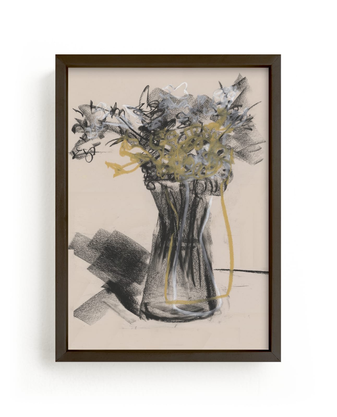 "Vase of flower gestural drawing exercise" - Limited Edition Art Print by Bethania Lima in beautiful frame options and a variety of sizes.