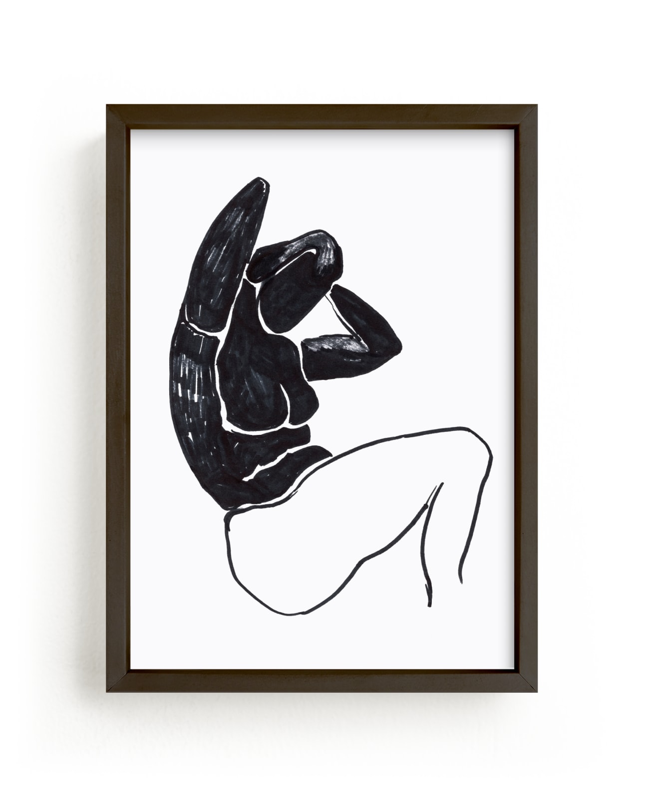 "Sitting nude" - Limited Edition Art Print by Oana Prints in beautiful frame options and a variety of sizes.