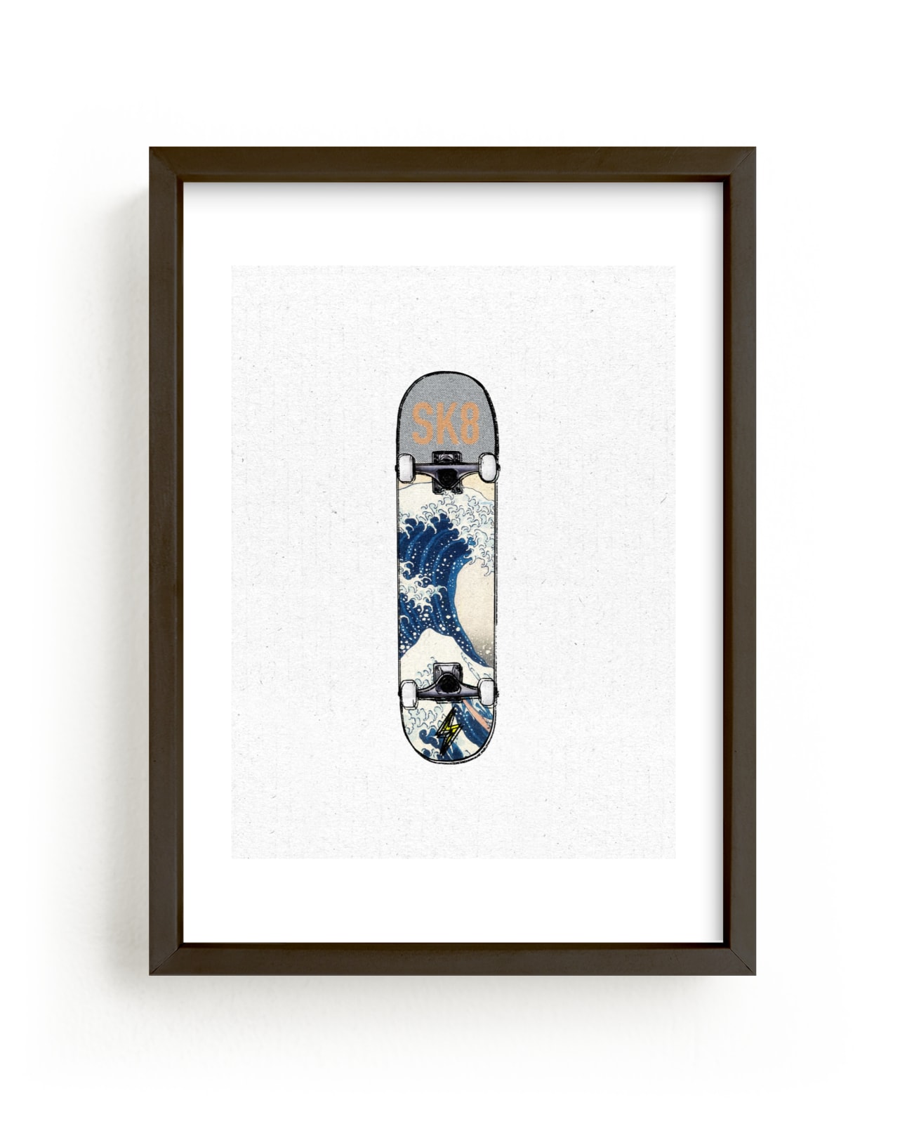 "SK8 Deck - Wave" - Limited Edition Art Print by Celeste Duffy in beautiful frame options and a variety of sizes.