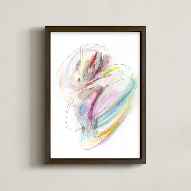 "Baby Wildling" - Art Print in Pink by Misty Hughes - Framed