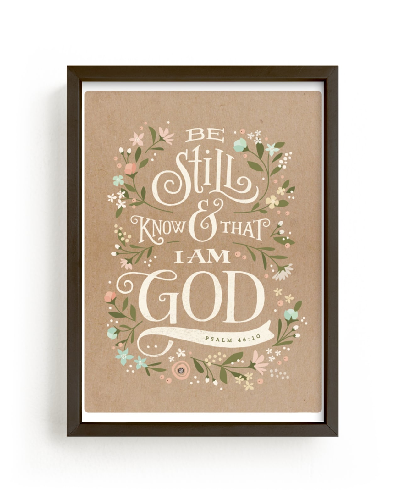 "Psalm 46 kraft" - Art Print by Jennifer Wick in beautiful frame options and a variety of sizes.